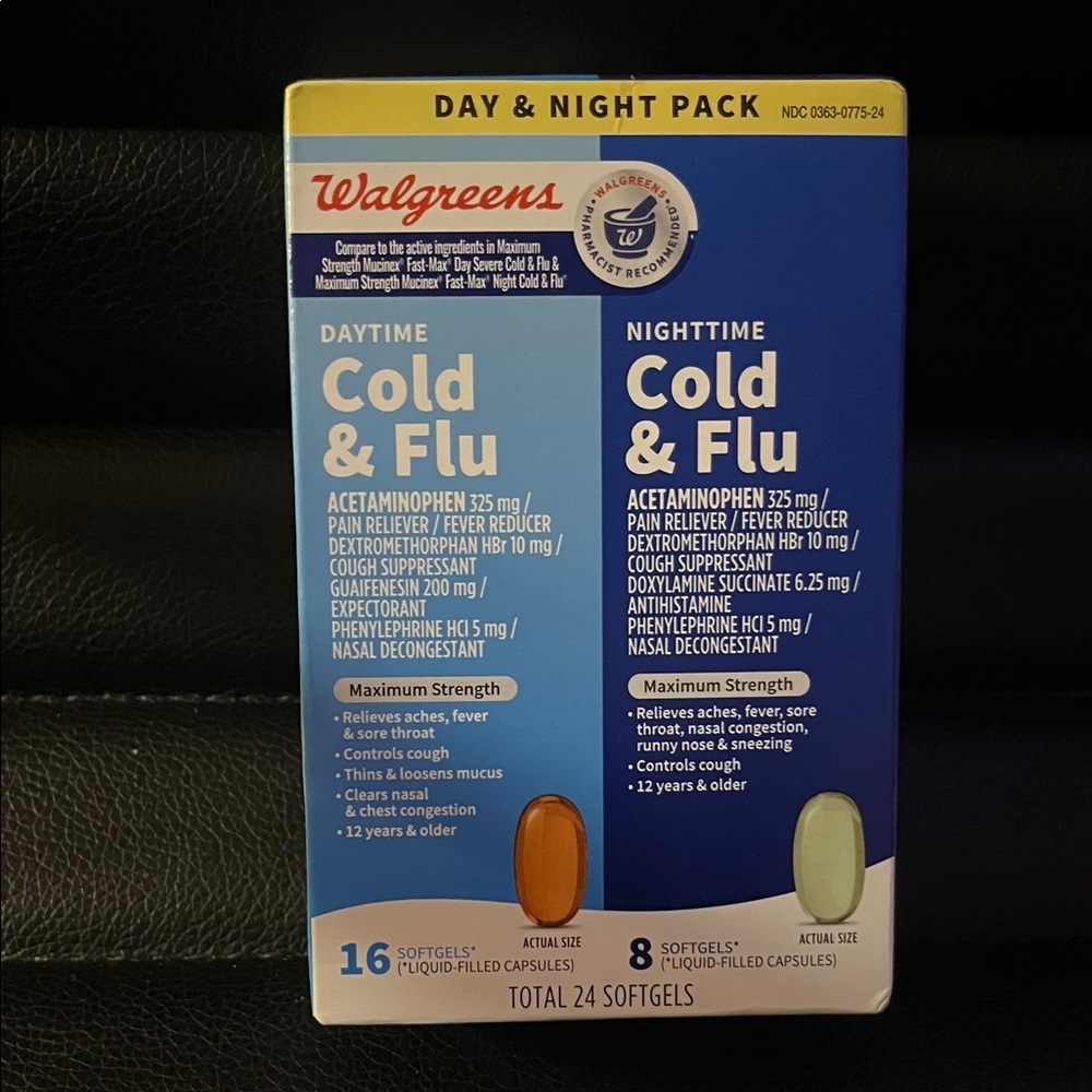 Walgreens Day & Night Cold & Flu Relief Softgels - Blue and Green